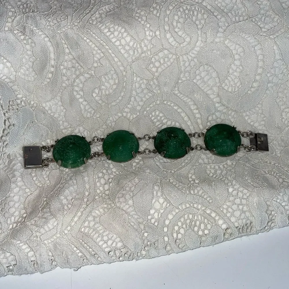Elegant Vintage Green Aventurine Bracelet